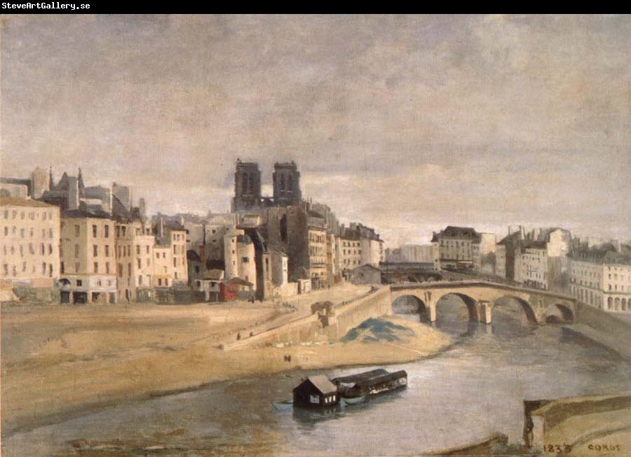 Corot Camille The Seine and the Quai give orfevres